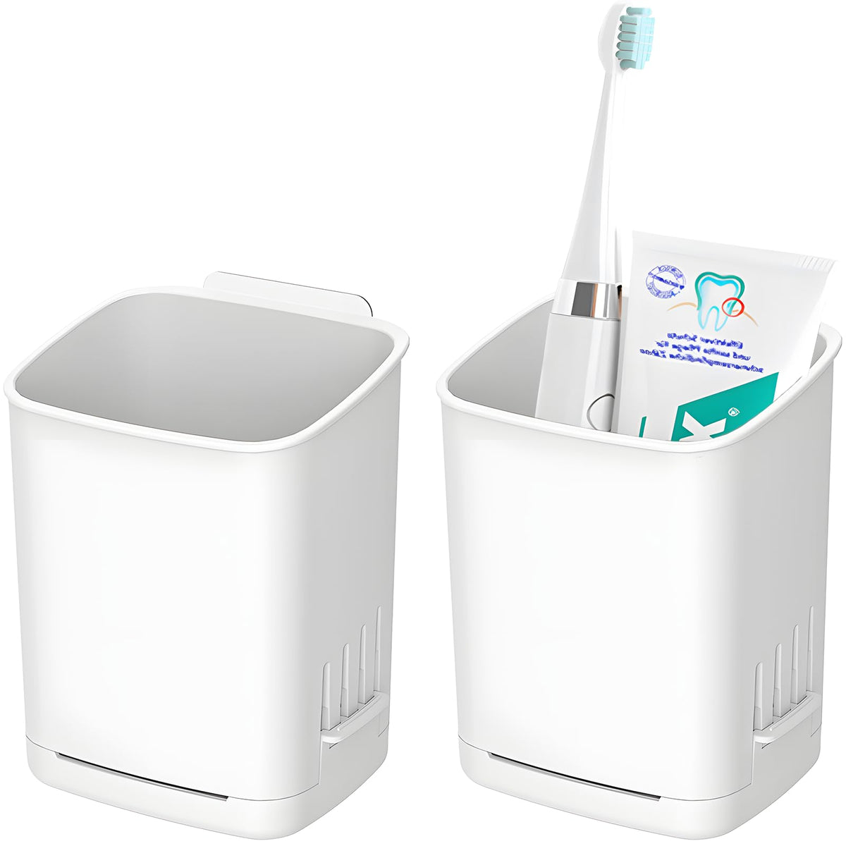2 Packs Wall Mounted Toothbrush Holders, Self Adhesive Bathroom Toothbrush Wall Holder for Electric Toothbrush, Toothpaste, Razor,Shower Item (White?