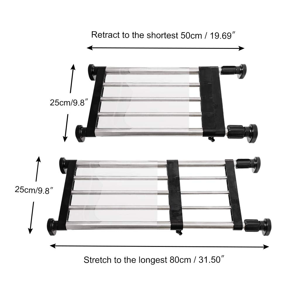 BAOYOUNI Expandable Closet Shelf Tension Rod Storage Rack