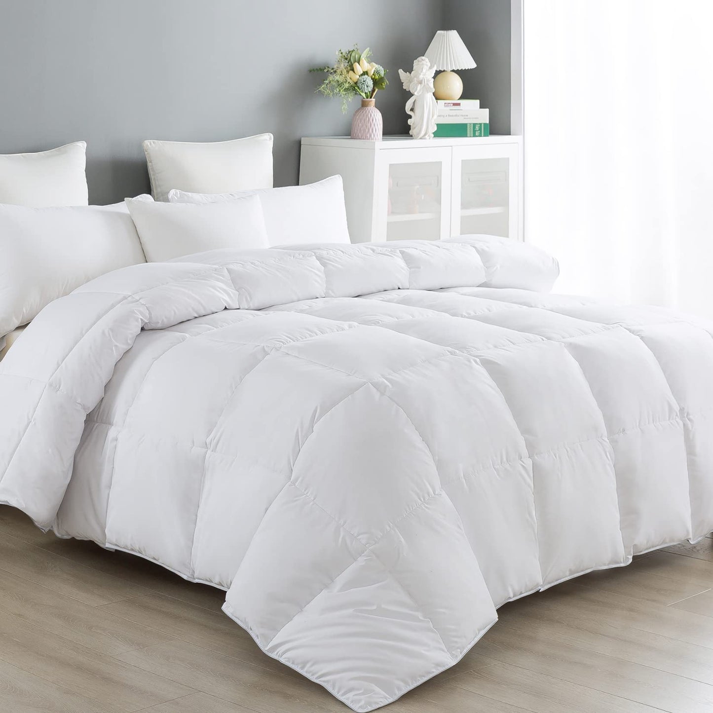 ANALIN Double Size Duvet - 13.5 Tog Luxurious Goose Feather & Down Quilt, 50% Down Double Size Bed Duvet, 100% Cotton Shell, Anti-dust mite &