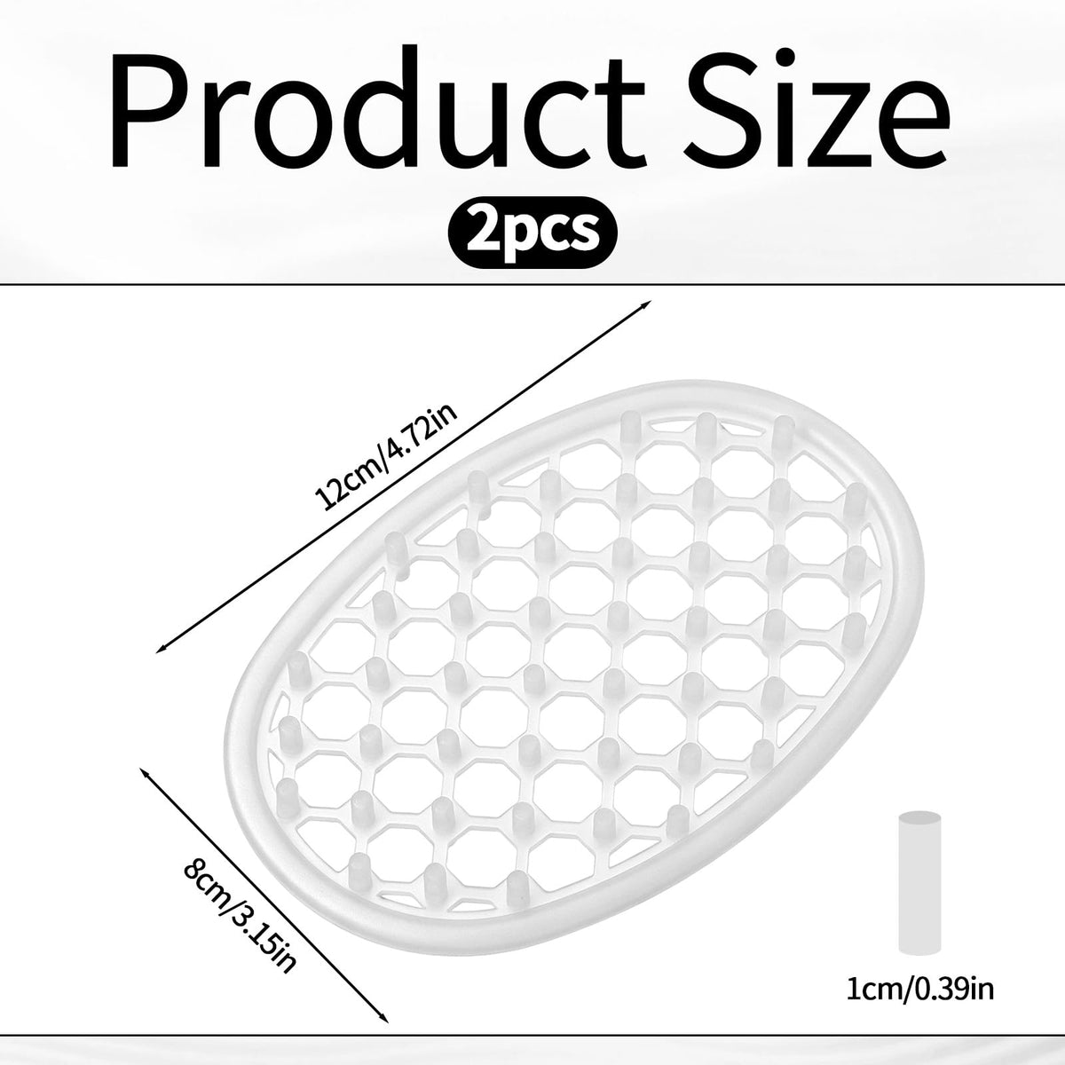 2 Pcs Silicone Soap Holder Soap Dish for Shower Simplicity Soaps Dish Non-Slip Clear Holder with Drainage Holes Self Draining Waterfall Soaps Tray