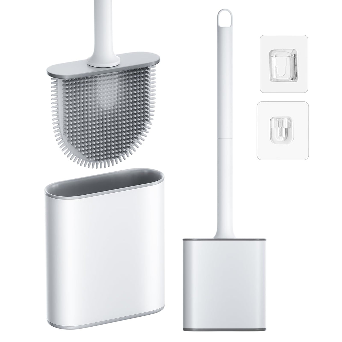 NEUTYPECHIC Toilet Brush, Silicone, White, Standard