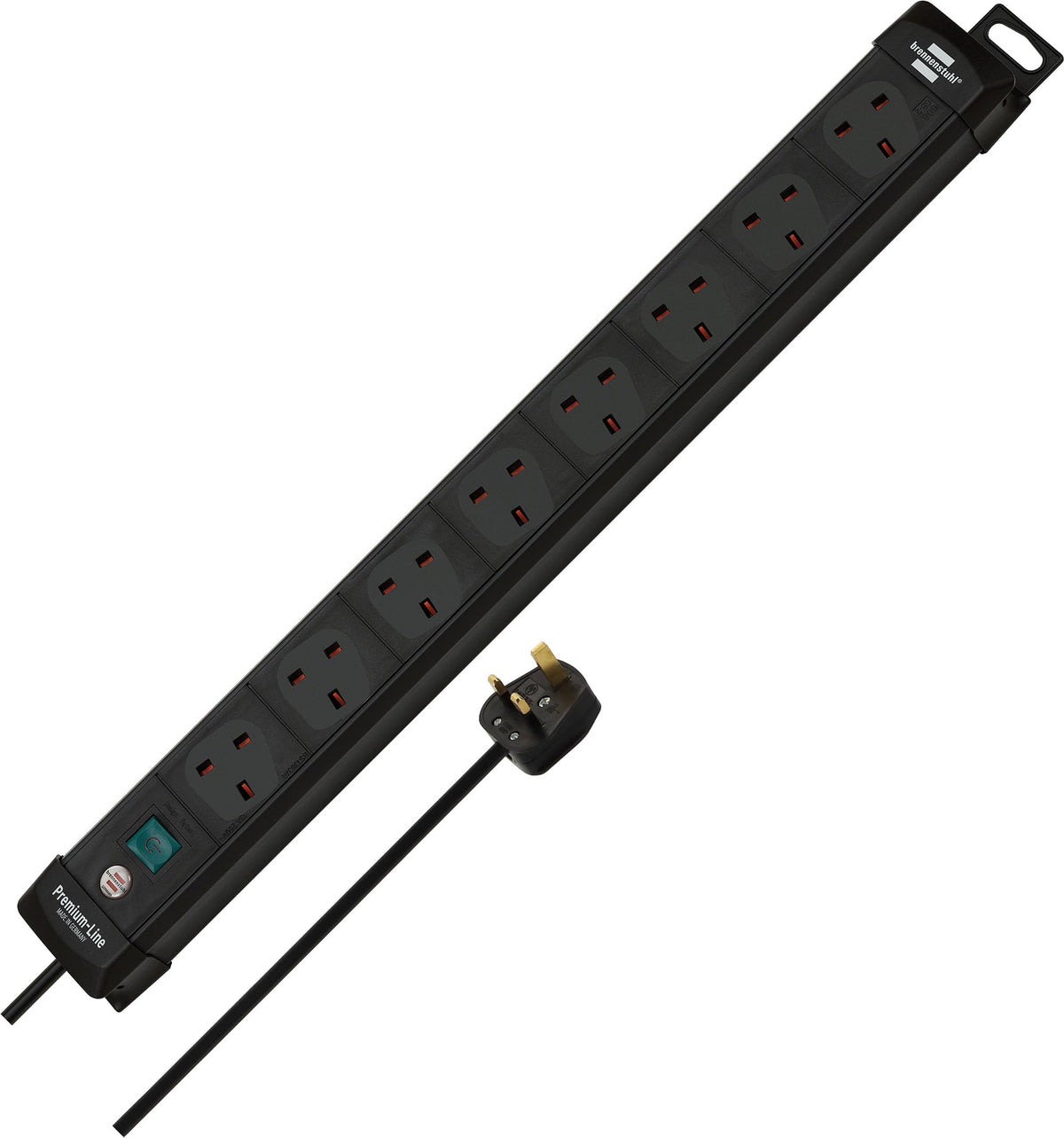 Brennenstuhl Premium-Line 8-Way Extension Lead with 3m cable (Power Strip with 80? angle of sockets, with switch)