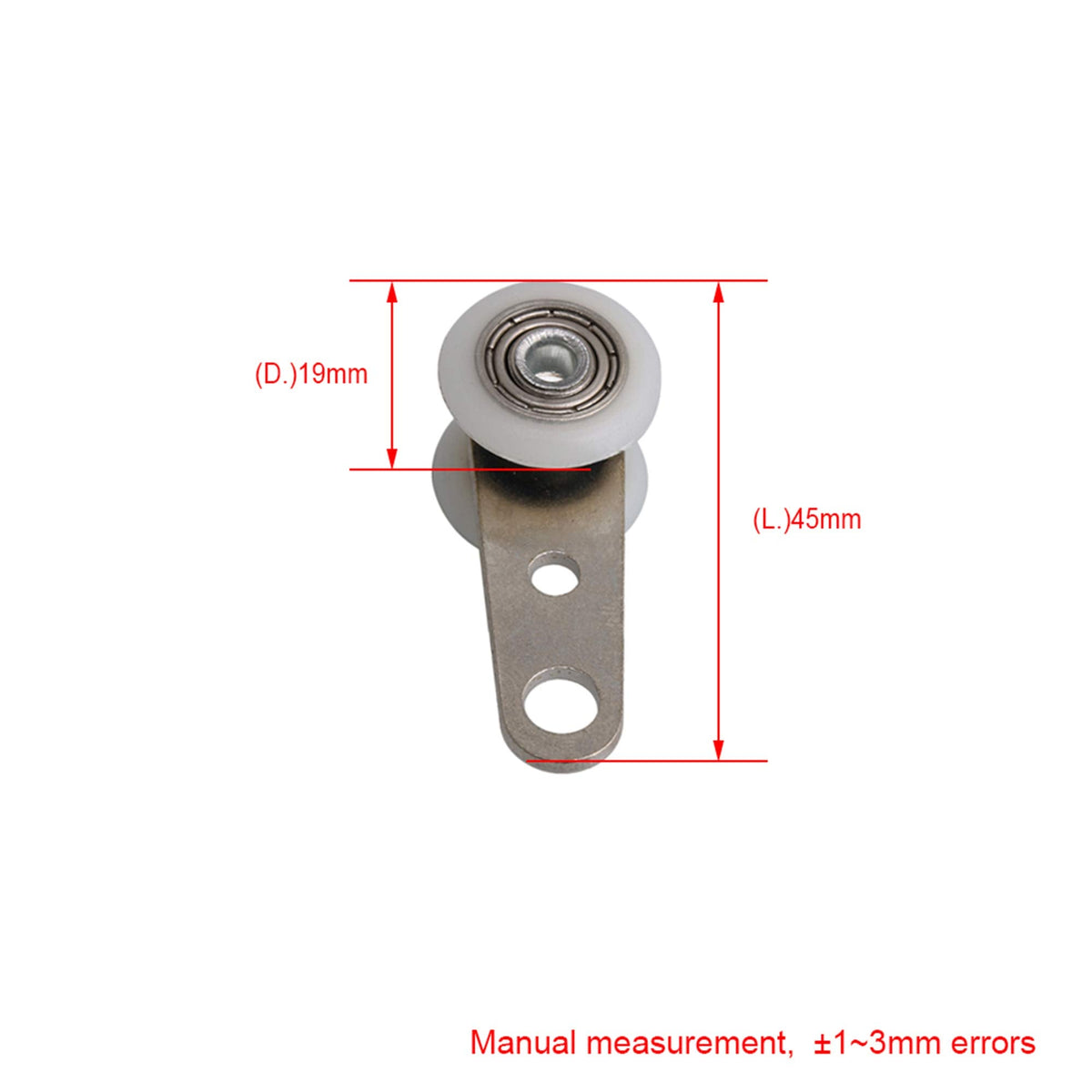 BQLZR 1.77x0.74inch Metal Bearing Pulley Block with Two Plastic Wheel for Sliding Door Window Cabinet