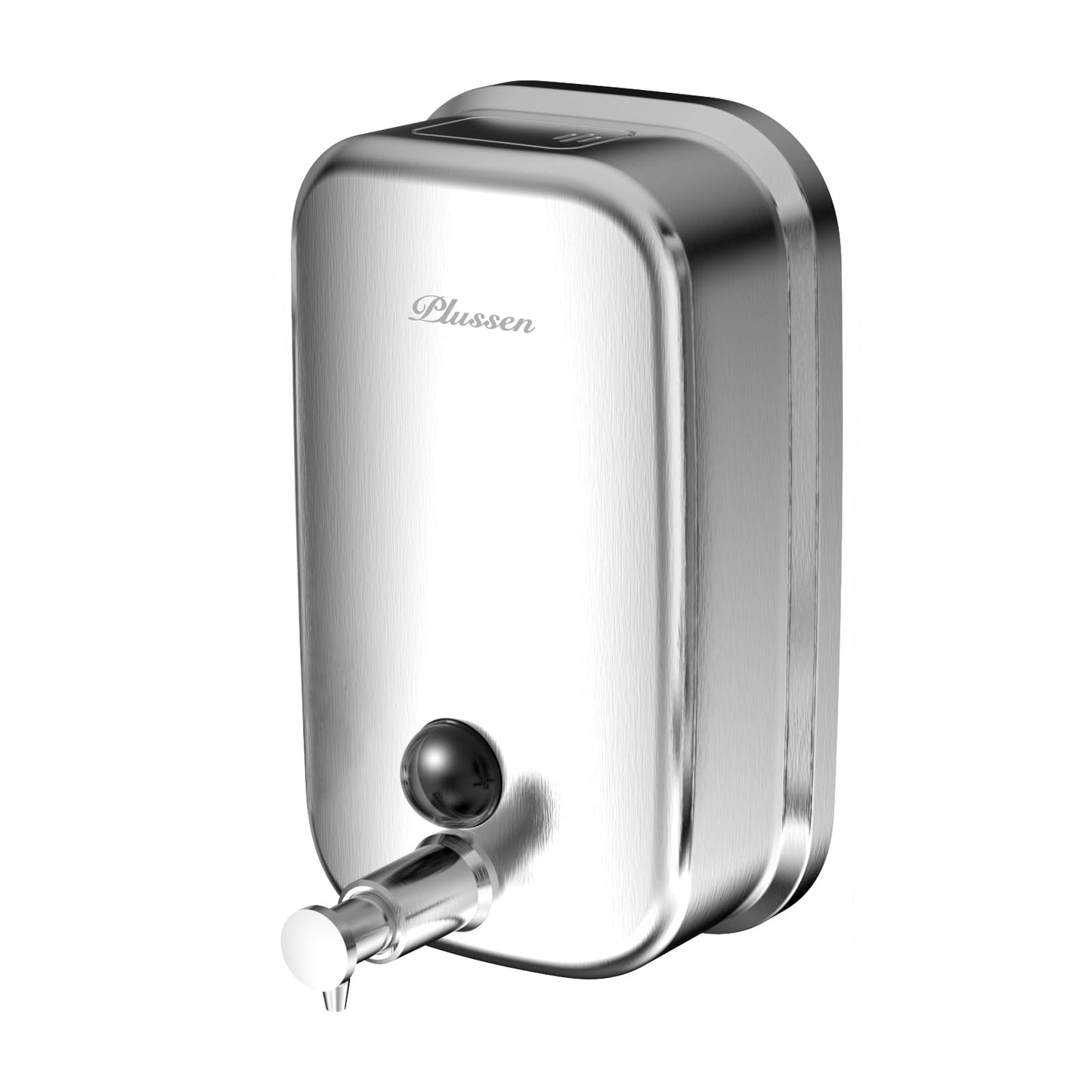 PLUSSEN Soap Dispenser Wall Mount 304 Stainless Steel Commercial Hand Soap Dispenser, Manual Liquid Soap Dispenser for Bathroom,Vertical-500ml
