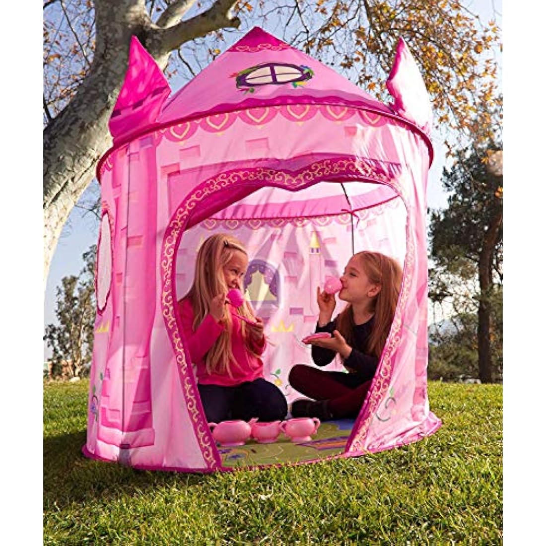 Benebomo Pink Play tent,Girls tent, Princess Castle, Kids play houses for garden, Children play tent for indoor, A place for children to rest and have fun