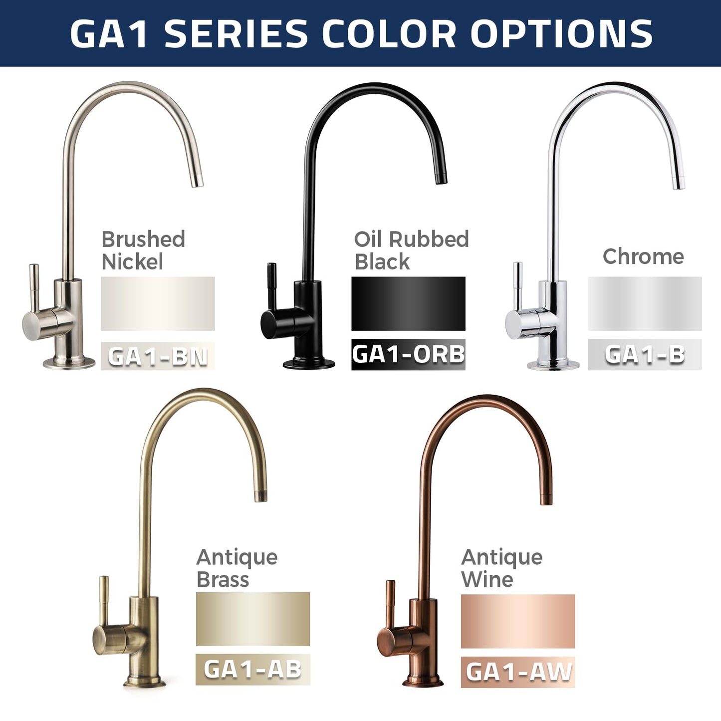 iSpring GA1-ORB Lead-Free Reverse Osmosis, Kitchen Bar Sink RO Drinking Water Faucet, Contemporary Style, High Spout, Oil Rubbed Black