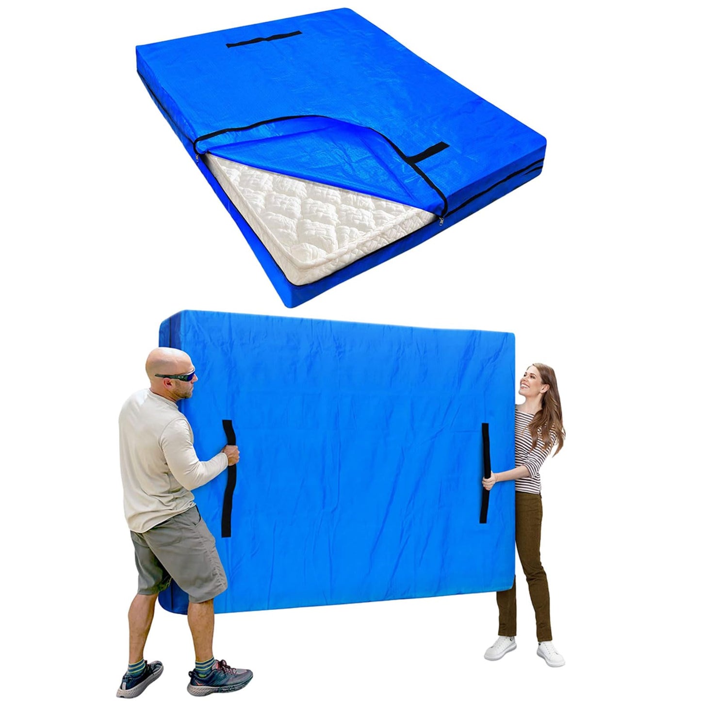 Mattress Cover for Moving and Storage Super King Size Mattress Bags with 8 Sturdy Handles Waterproof Mattress Protector Tarp Durable Mattress Bags