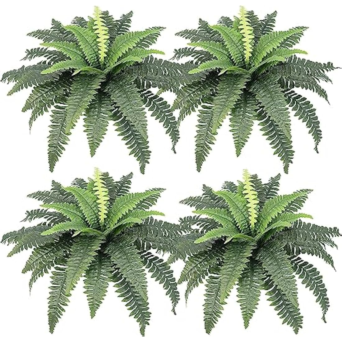 LOMOHOO 30in Artificial Ferns for Outdoors, 4 Large Boston Fern Plant Indoor Faux Bush Plant for Indoors Home Garden Windowsill Farmhouse Garden Decor