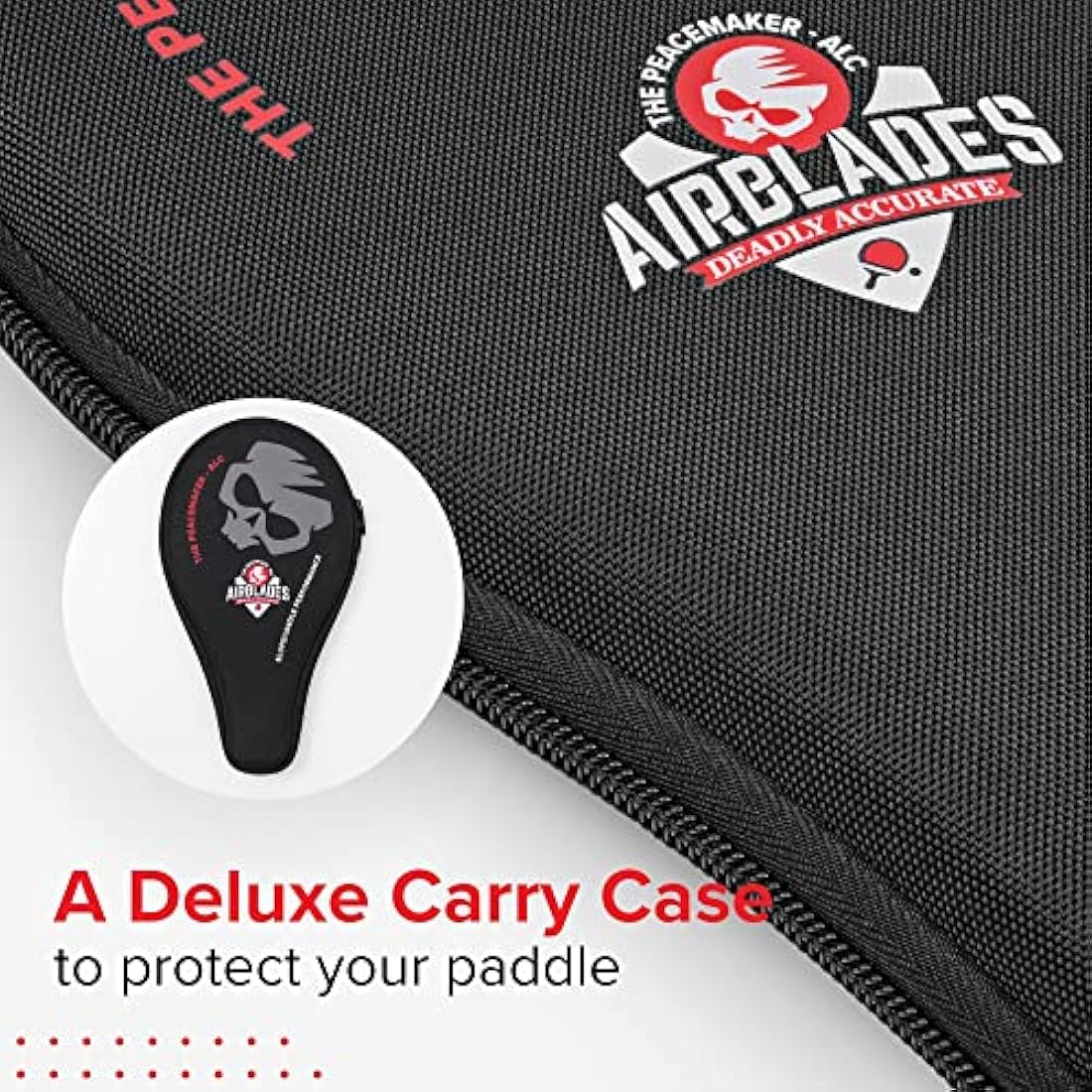 AirBlades The Peace Maker ALC - Professional Ping Pong Paddle - Carbon Fiber Table Tennis Racket Producing Maximum Spin & Control for All Levels - Hard Carry Case & Ergonomic Handle.