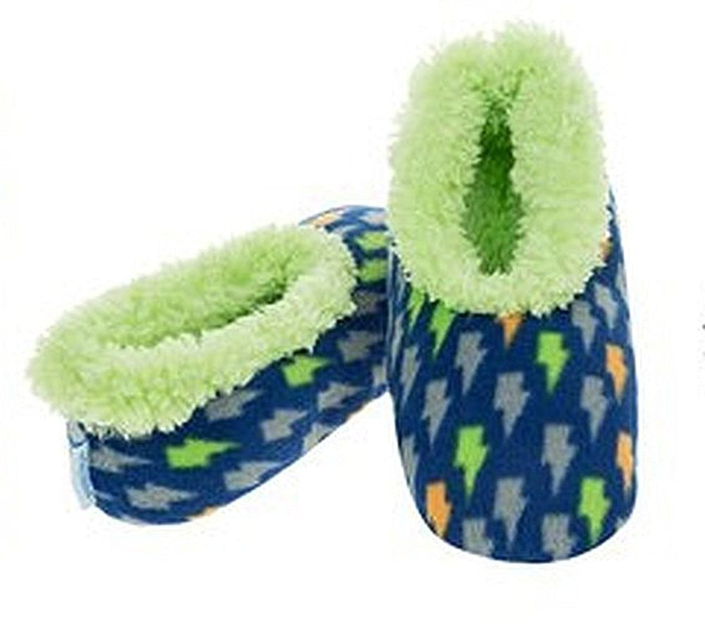 Boys Lightening Bolts Fun Kids Snoozies Slippers in S/M/L