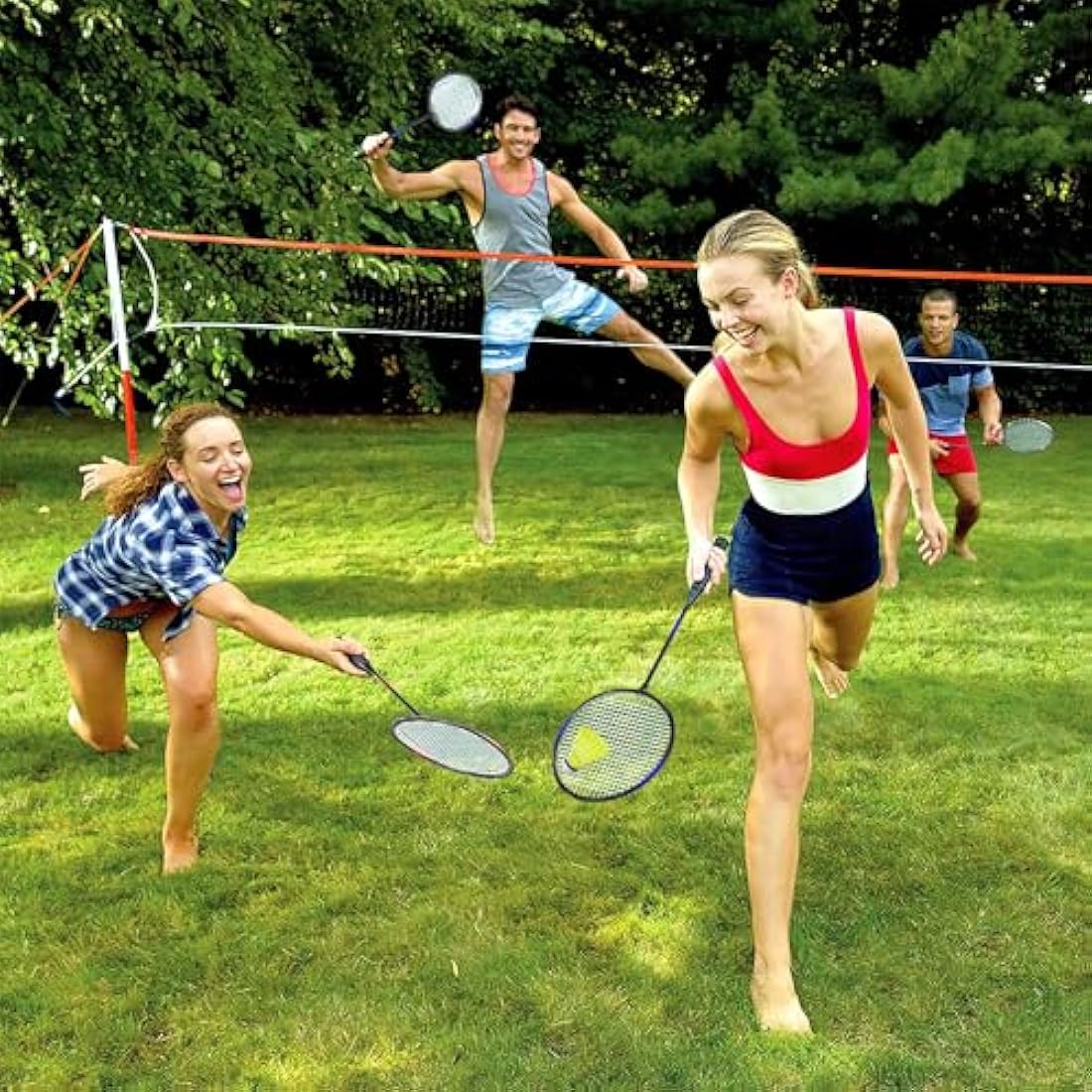 KH 2-4 Player Badminton Rackets Set for Adults Kids,Family Back Garden Sports Games,Racquets,Shuttlecocks & Carry Bag Included
