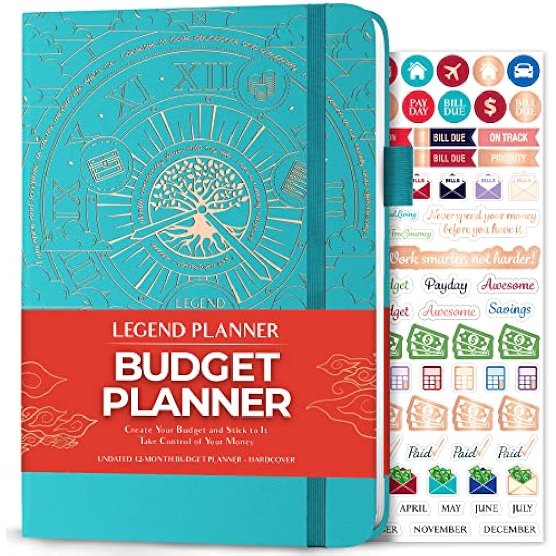 Legend Budget Planner – Financial Organizer Book. Money Account & Expense Tracker Notebook Journal for Household Monthly Budgeting (Turquoise)