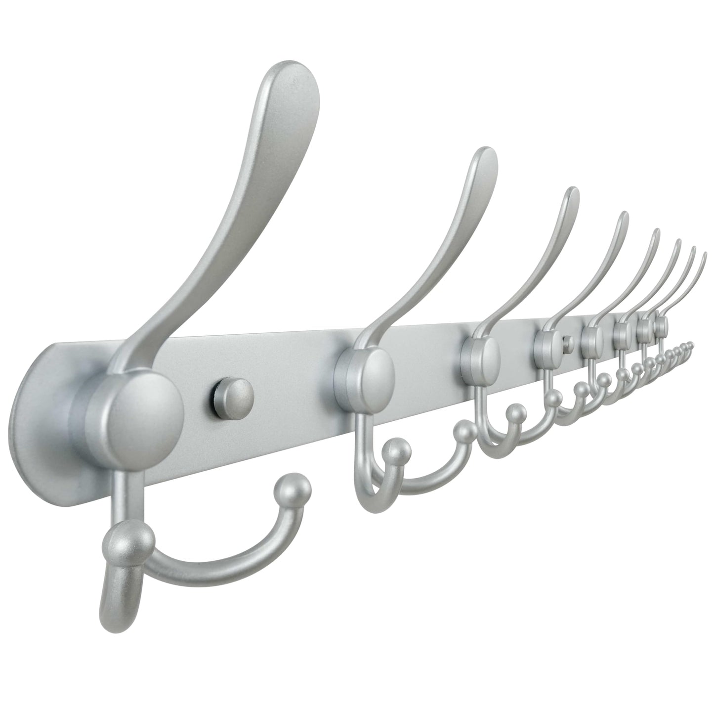 Dseap Coat Rack Wall Mount - 74cm Long 8-Tri-Hooks Heavy Duty Coat Hanger Rail Wall Hooks for Hanging Coats Hats Clothing Clothes Purse Mudroom