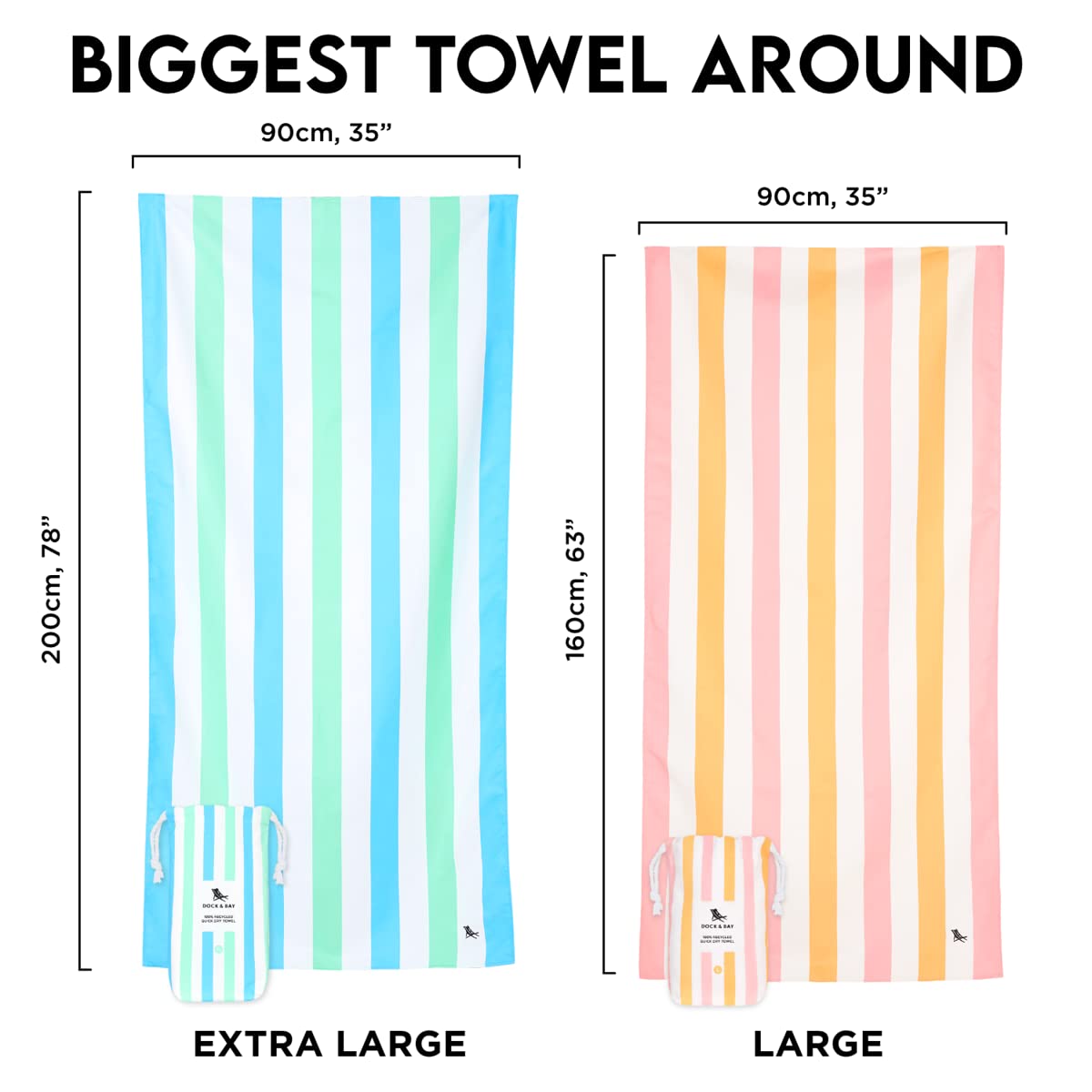 Dock & Bay Quick Dry Beach Towel - Summer - Unicorn Waves, Extra Large