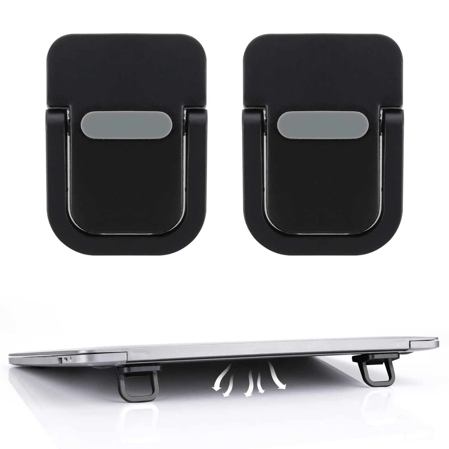 Bewudy 2PCS Portable Keyboard Riser, Self-Adhesive Mini Laptop Stand Invisible Computer Keyboard Stand for Desk