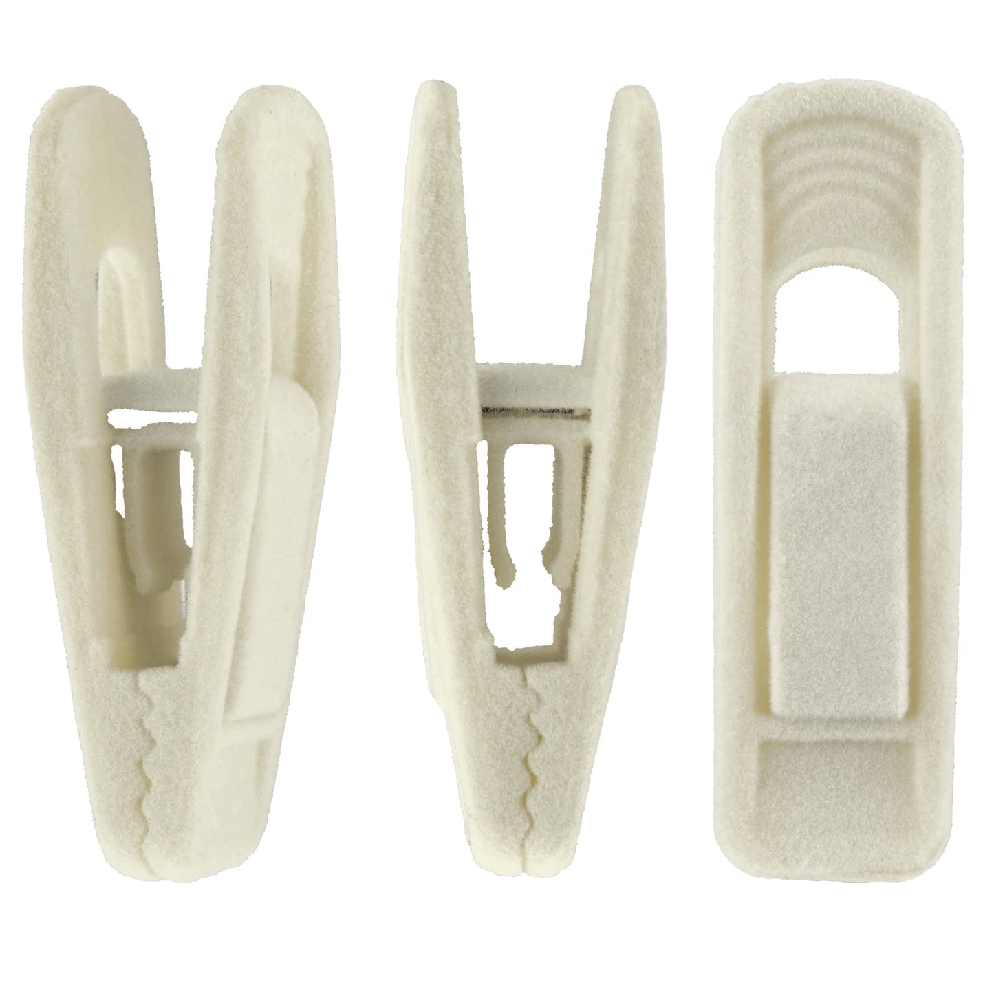 Corodo Velvet Hangers Clips, 20 Pack Strong Felt Hanger Finger Clips, Ivory