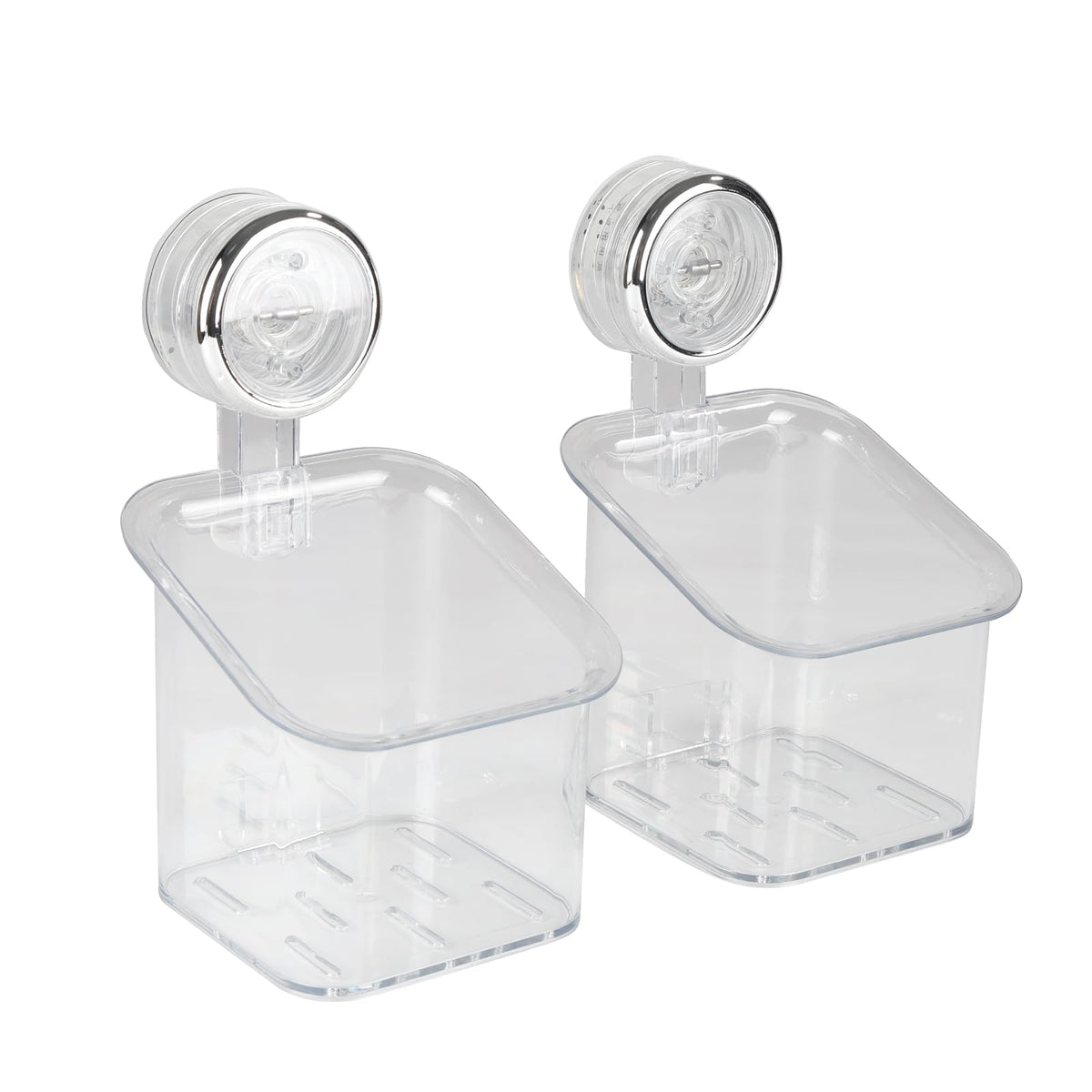 Gzsekken Shower Caddy 2 Pack Suction Bathroom Shelf Self Adhesive Wall Mounted No Drilling Powerful Basket Tidy Rack Organize for Kitchen Bathroom