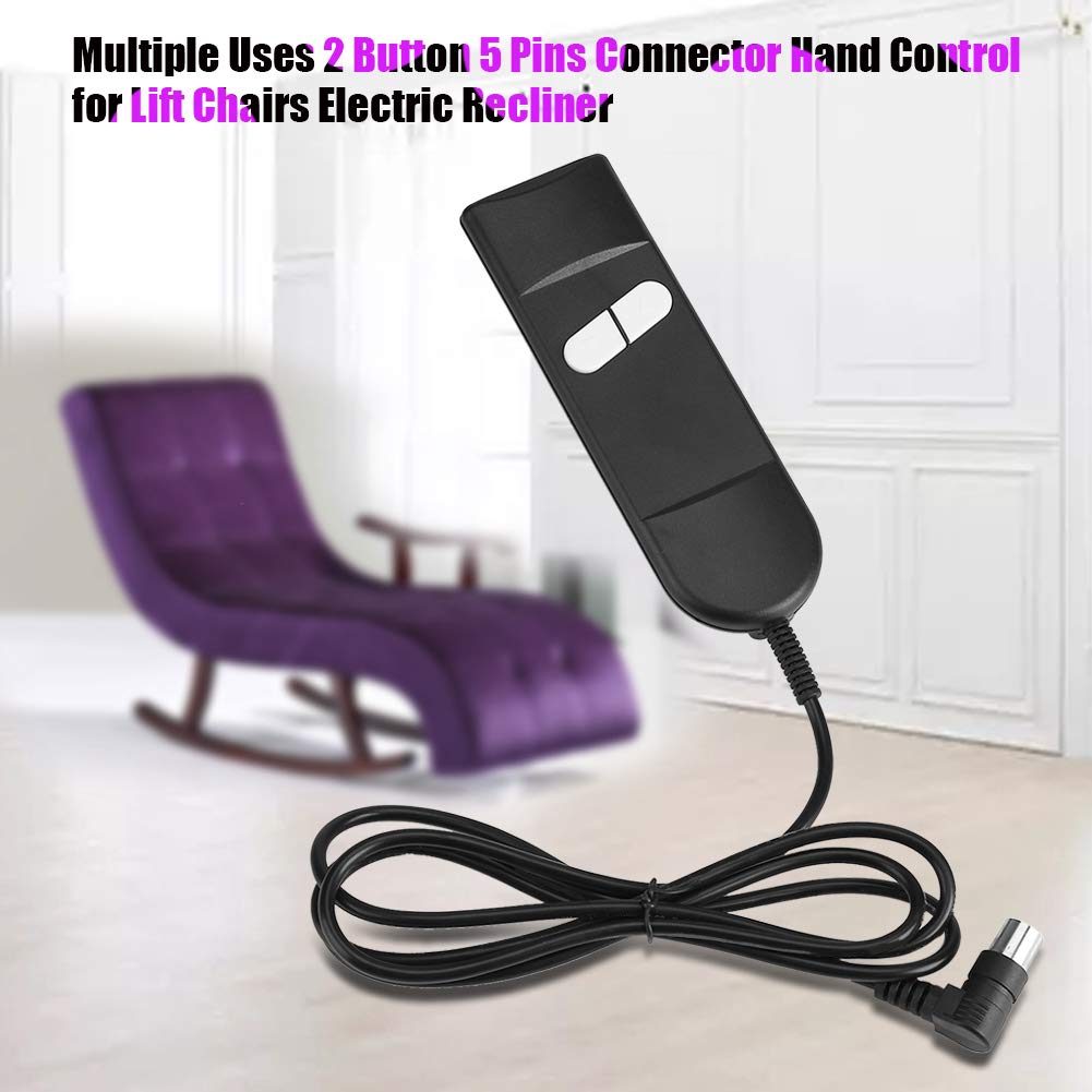 CHICIRIS Recliner Chair Controller, Recliner Armchair Controller with Up and Down, 2 Button 5 Pin Remote Hand Control Replacement Switch Parts