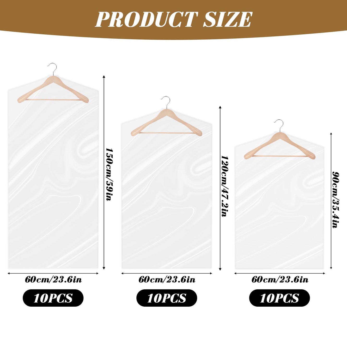 Pack of 30 Clothes Covers Protector Bags,Clothes Covers