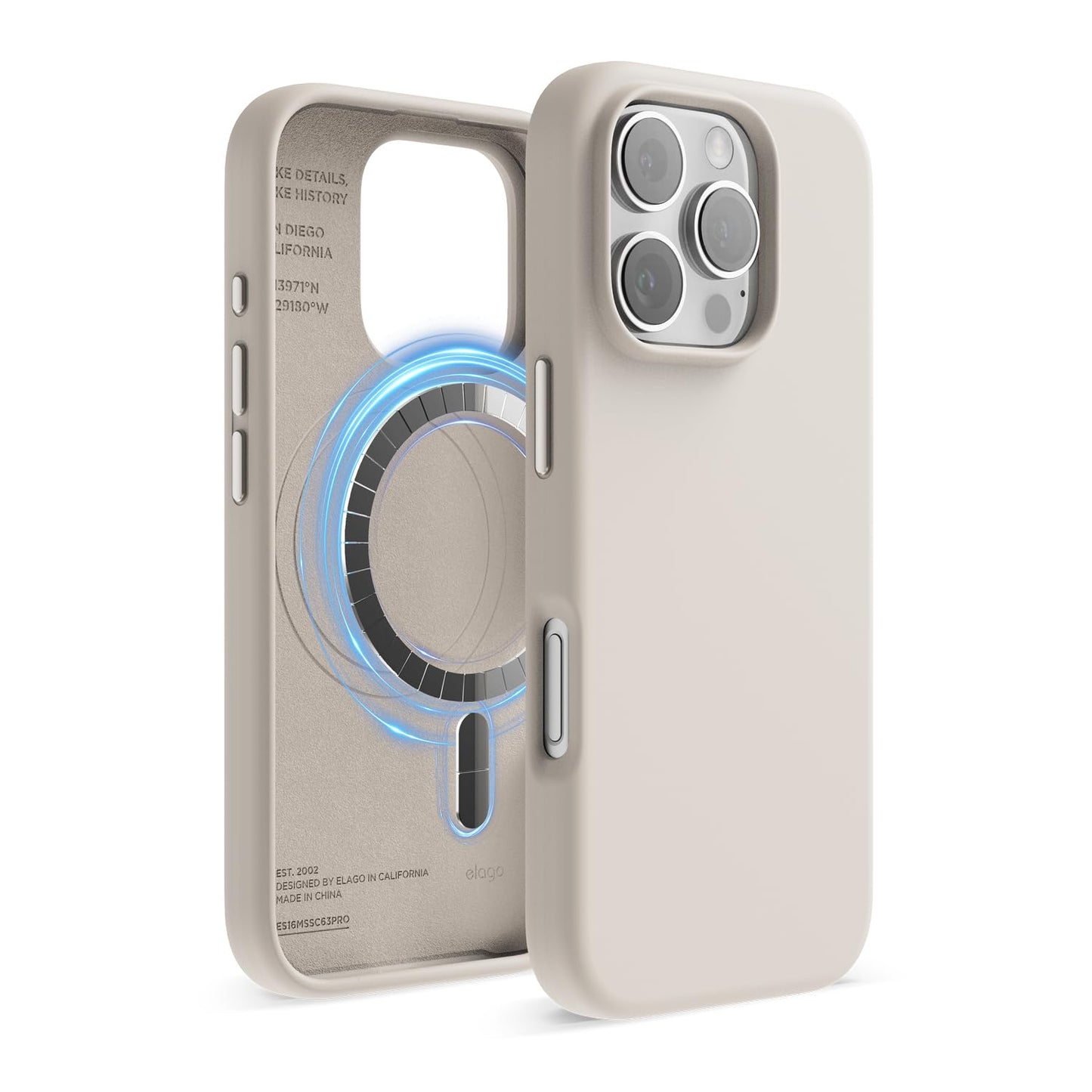 elago Magnetic Silicone Case Compatible with iPhone 16 Pro Case 6.3 Inch Compatible with All MagSafe Accessories - Built-in Magnets, Soft Grip