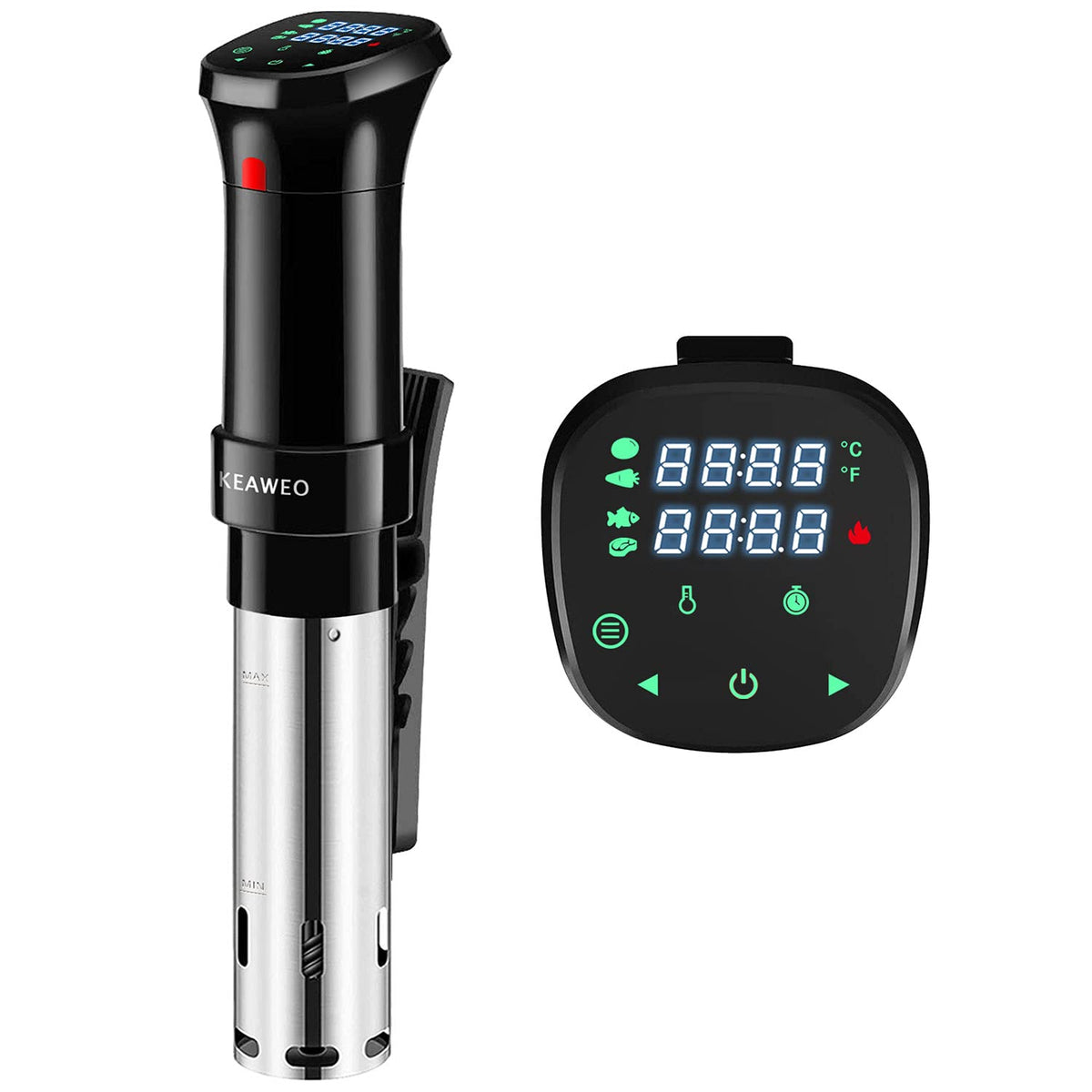 KEAWEO Sous Vide, Sous Vide Machine Thermal Immersion Circulator Water Baths, Low Temperature Slow Cooking, Accurate Temperature Timer Control, Fast