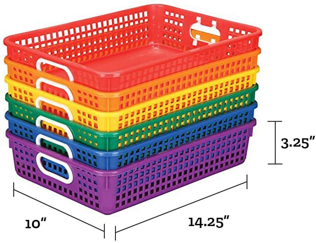 14"x 10" Desktop Paper Storage Baskets - Rainbow Colors