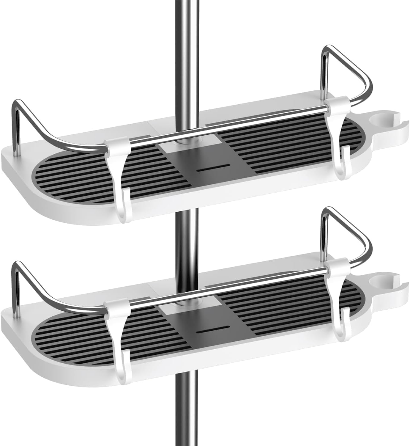 Hawsam 2PCS Shower Caddy No Drill for Shower Rail,Adjustable 18-25mm Rail