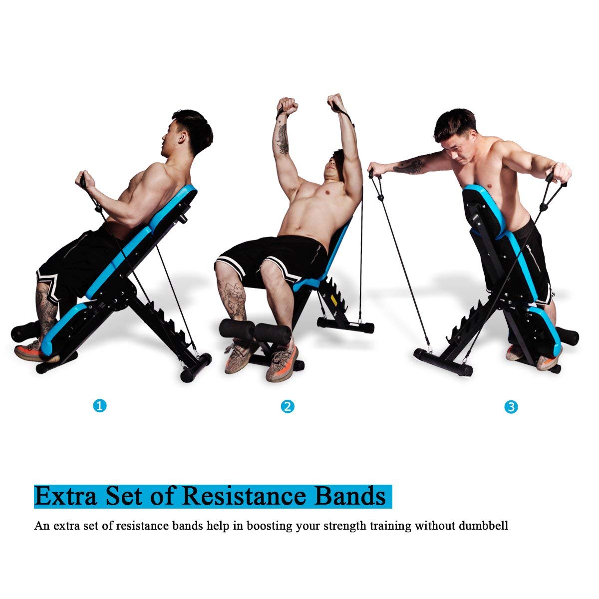 JX FITNESS Adjustable Weight Bench Home Training Gym Weight Lifting Sit Up Ab Bench Flat Incline Decline Multiuse Exercise Workout Bench