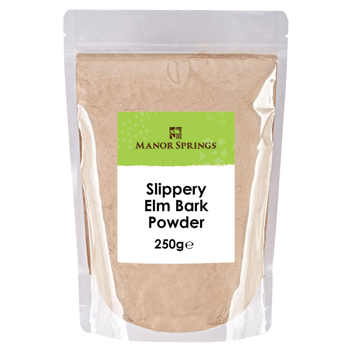 Slippery Elm Bark Powder 250g by Manor Springs, Soothes Digestion & Upset Stomach, Eases Discomfort, Helps Soothe The Throat and Coughing, No