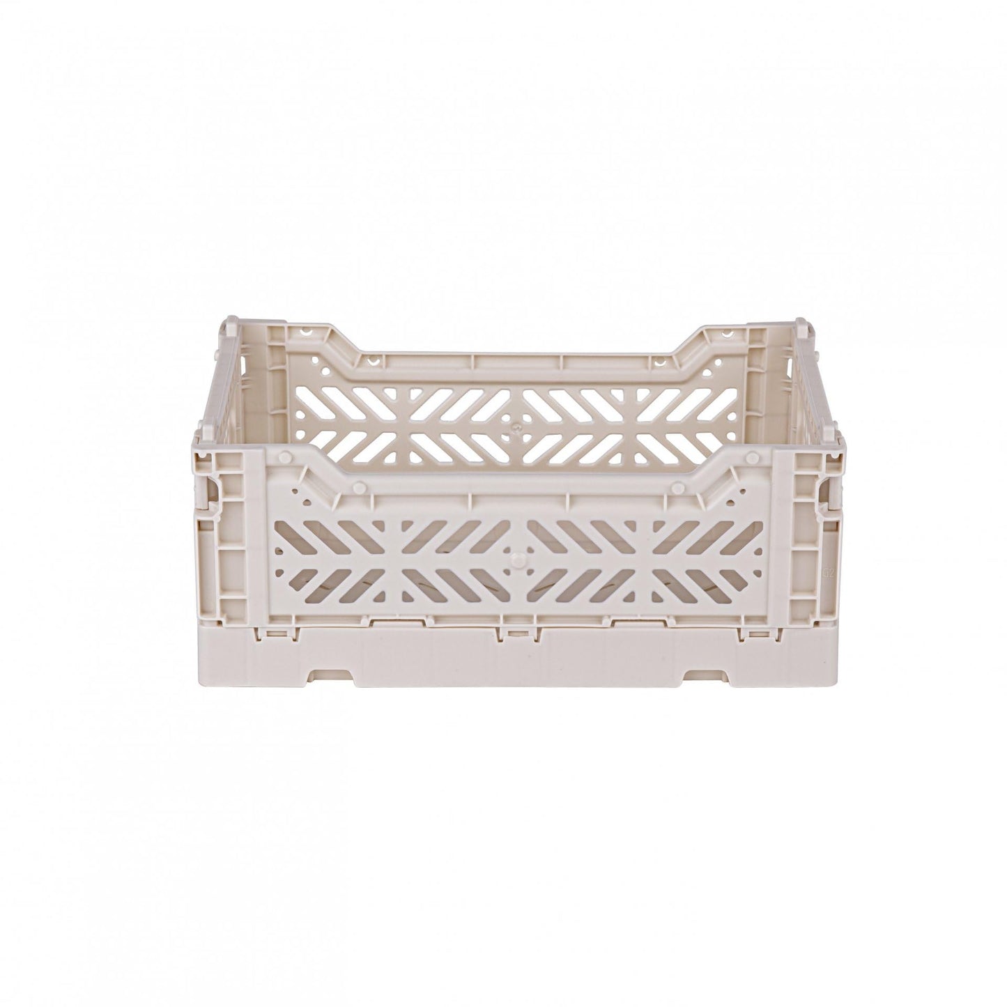 AYKASA Folding Crate, Sturdy Folding Box, Plastic, Stackable, Coconut Milk, Mini (27 x 17 x 11 cm)