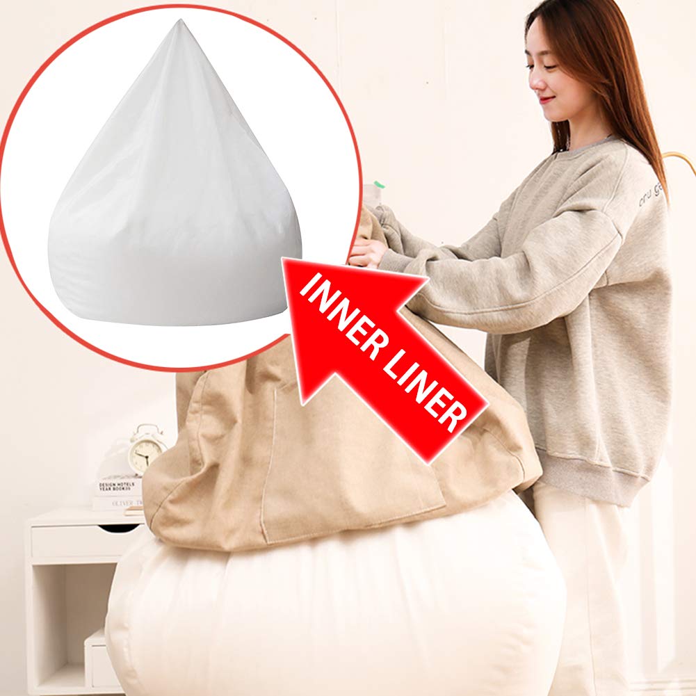MOVKZACV Bean Bag Inner Liner No Filler Lazy Sofa Living Room Zipper Closure For Bean Bag Home Solid Inner Liner Lounger