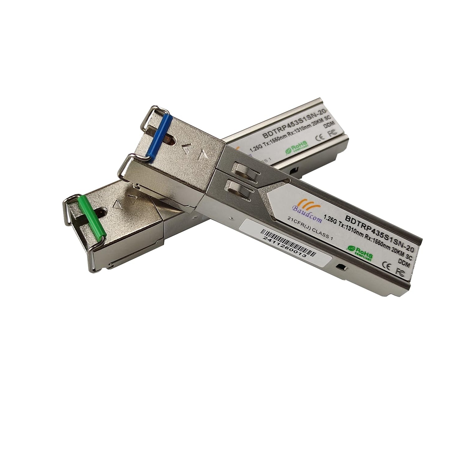BAUDCOM SFP 1G Module, Single-Mode SC Fibre Optic Cable transceiver Compatible with Cisco SFP-1G-LR,20KM, Ubiquiti UF-MM-1G, Netgear, Mikrotik,