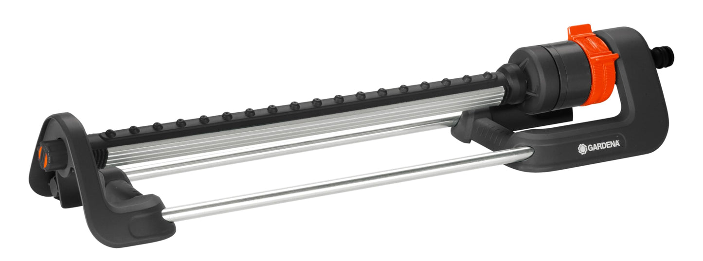 Gardena Aqua L rectangular oscillating sprinkler: Lawn sprinkler for watering areas of 120?280 m?, range 8?16 m, spread max. 16 m, built-in metal