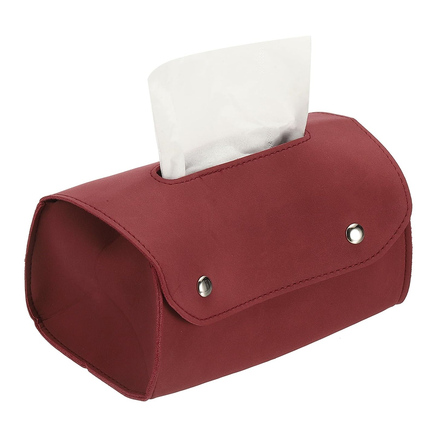 sourcing map Faux Leather Tissue Box Cover, Rectangular PU Tissue Box Cover with Button Tissue Holder Bag for Home/Bathroom/Car/Office Decor