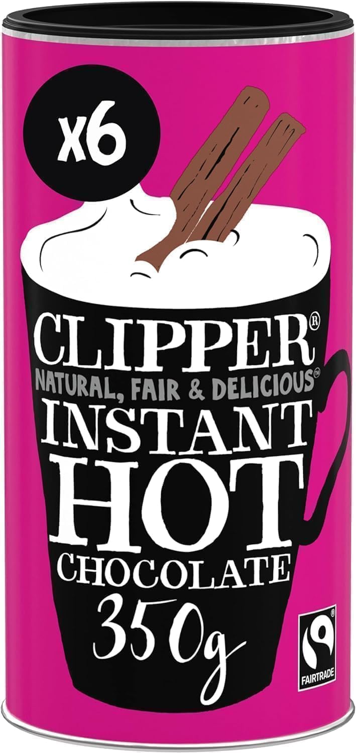 Clipper Instant Hot Chocolate, 6X 350g Tubs (2.1kg) | Bulk Buy for Home & Office | Eco-Conscious Fairtrade | Add Water Hot Chocolate | Luxury Drinking