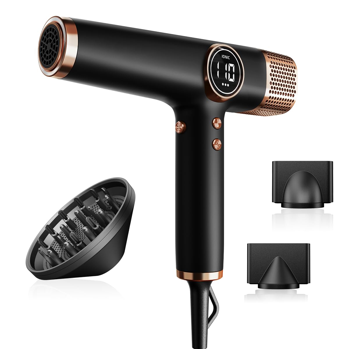 Faszin Professional Hair Dryer ? Lightweight Hairdryer with Diffuser, Low Noise, 200 Million Ionic, 110,000 RPM High-Speed Motor for Women & Men, Home