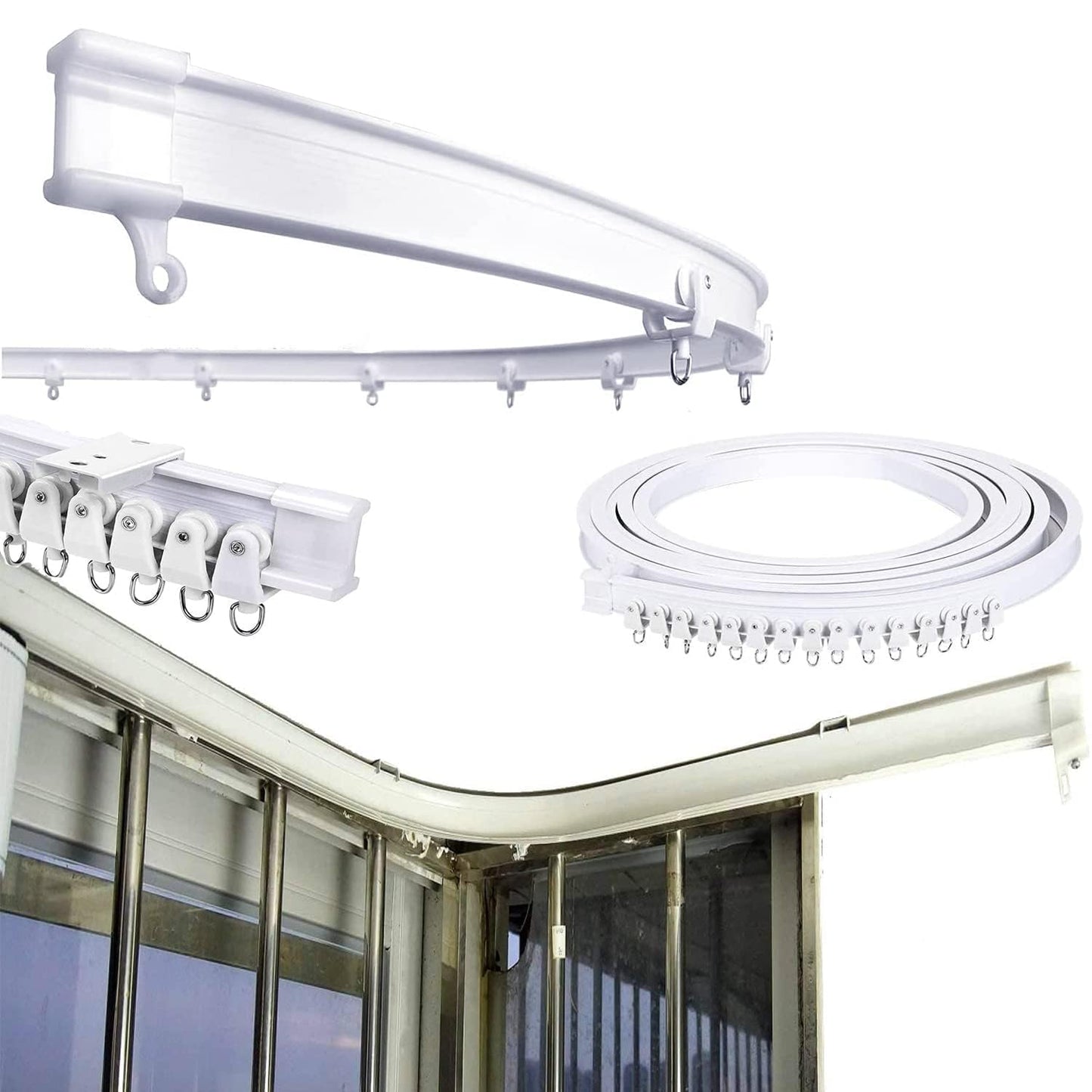 Super More 3m Bendable Straight Curved Curtain Track