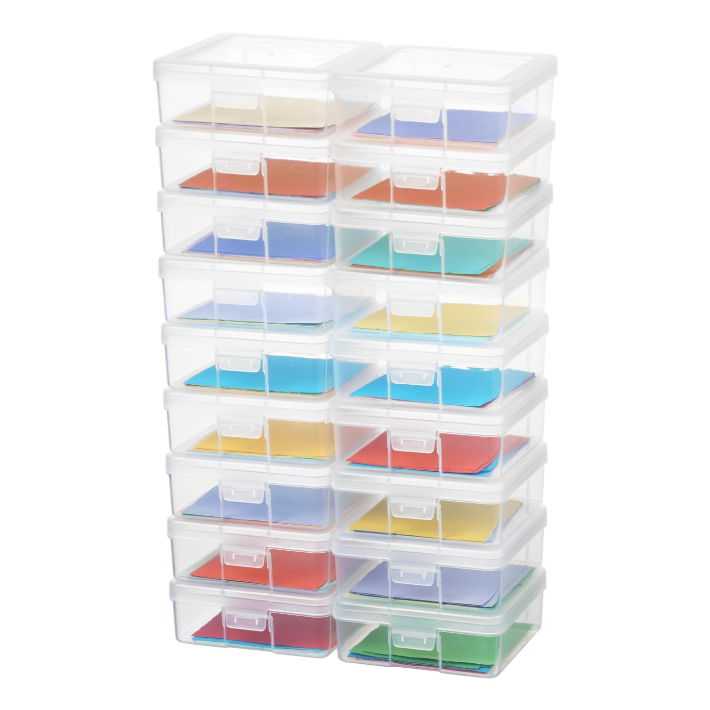 novelinks Small Plastic Storage Box Containers with Latching Lids - Craft Organizers and Storage Stackable Storage Organizer Pencil Crayon Box