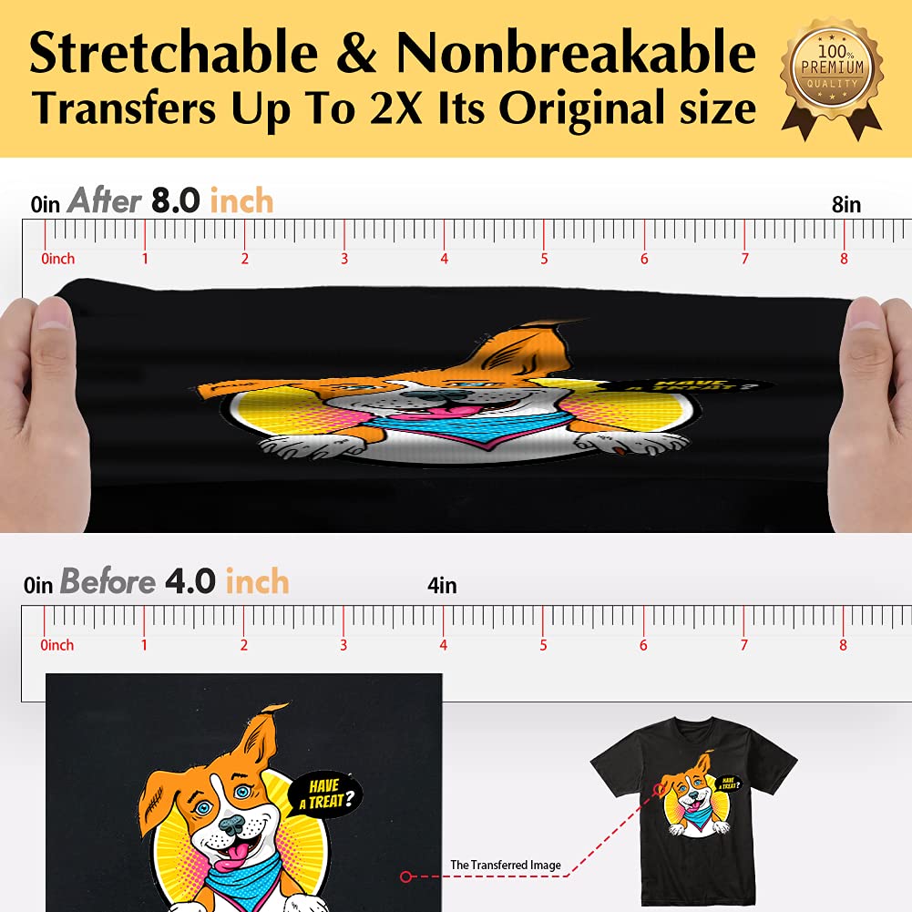 TransOurDream Tru-Transfer Paper Upgraded 3.0 100 Sheets A4 for Inkjet&Laser Printer Iron on Heat Transfer Paper for Dark Fabric Transfers for Black