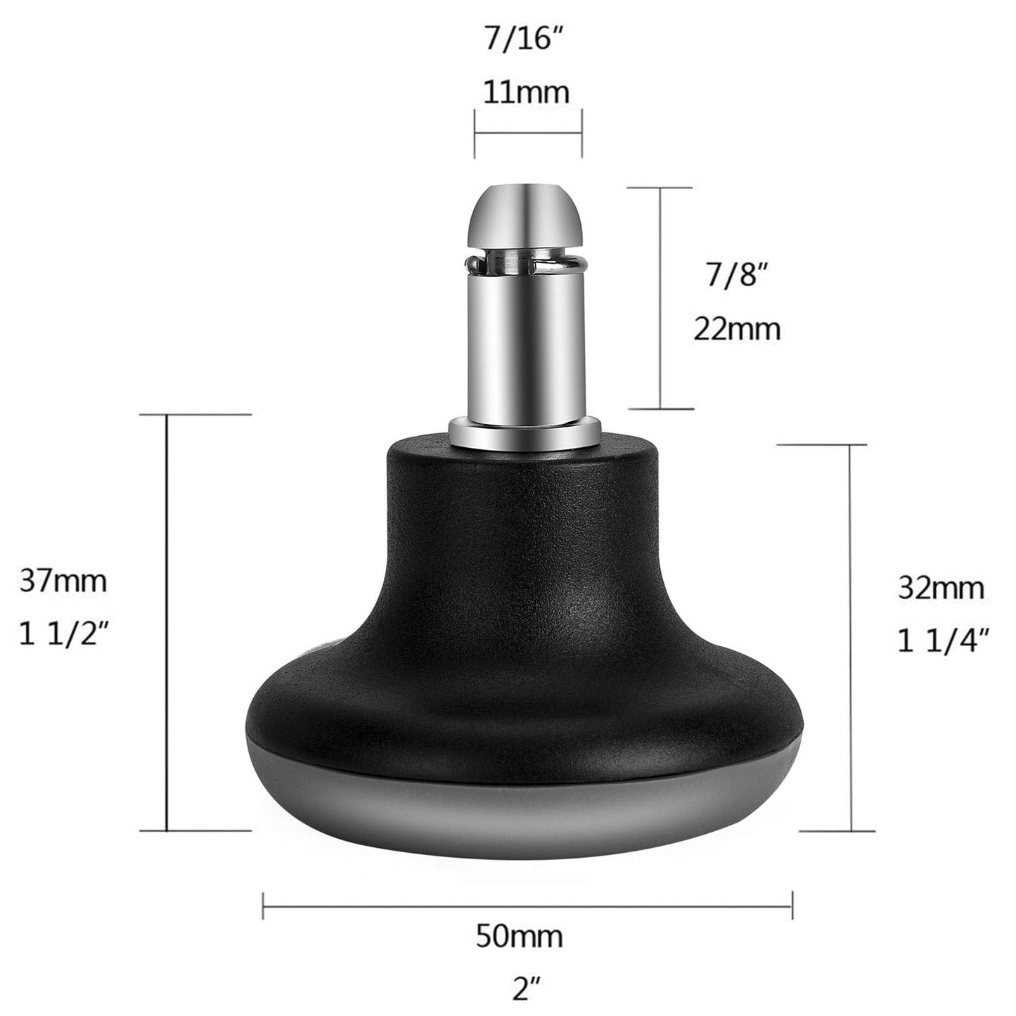 uvce Bell Glides Replacement Office Chair Swivel Caster Wheels to Fixed Stationary Castors