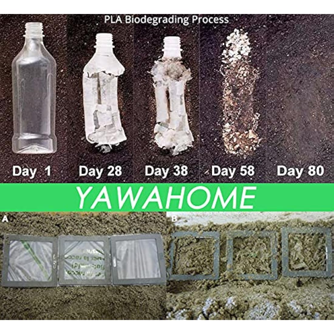 Biodegradable Bin Liners 100 Counts, 20L Small Food Waste Bags Recycle 4-6 Gallon Garbage Bag, Thick Degradable Rubbish Bag Compostable For Household Garden Trash Bags in Kitchen, Office, Home, Pet