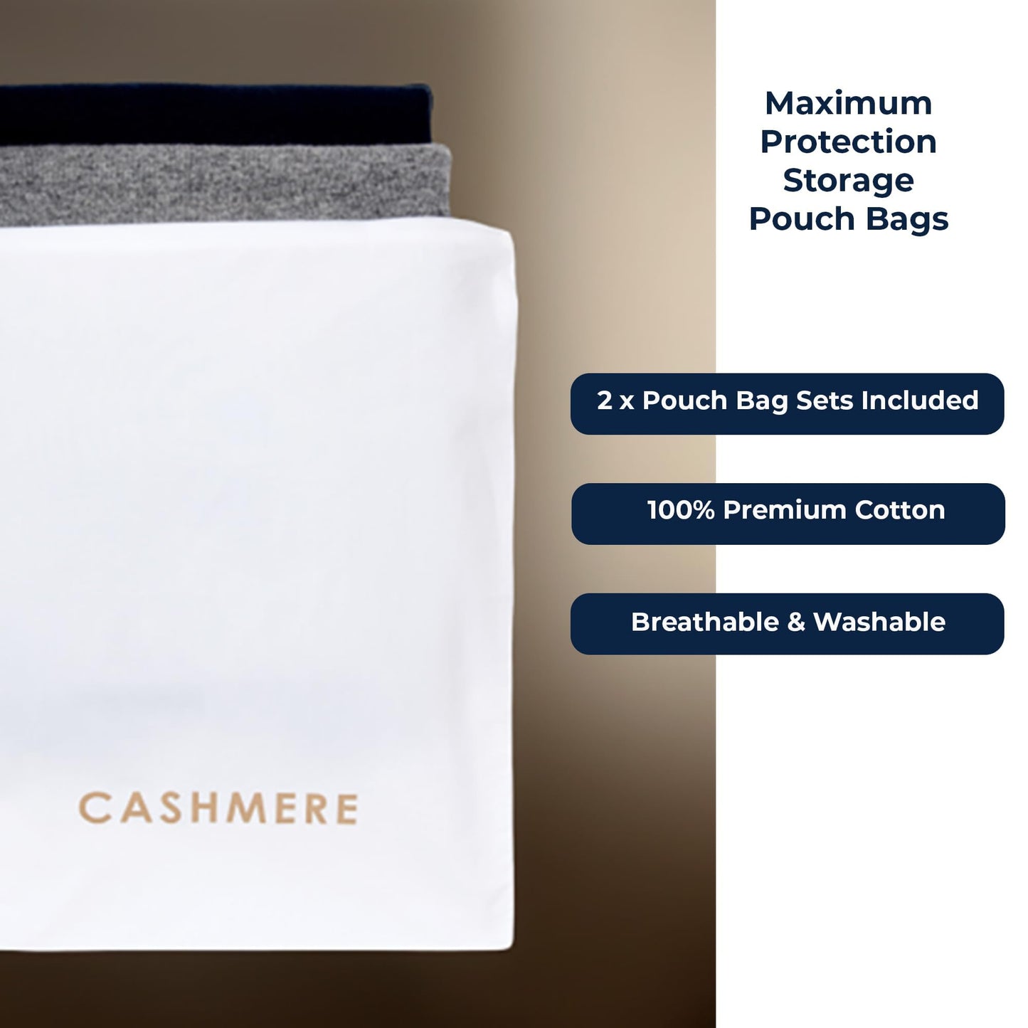 Cashmere Wool Sweater Storage Bag Set