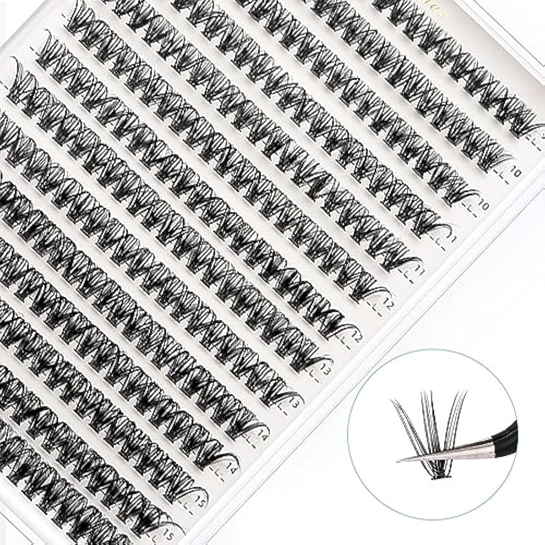 Bransfy False Eyelashes Clusters 280pcs DIY Eyelash Extension D Curl Long Individual Lashes Mixed Faux Mink Lash Clusters Extensions(40D-0.07D 9-16mm)