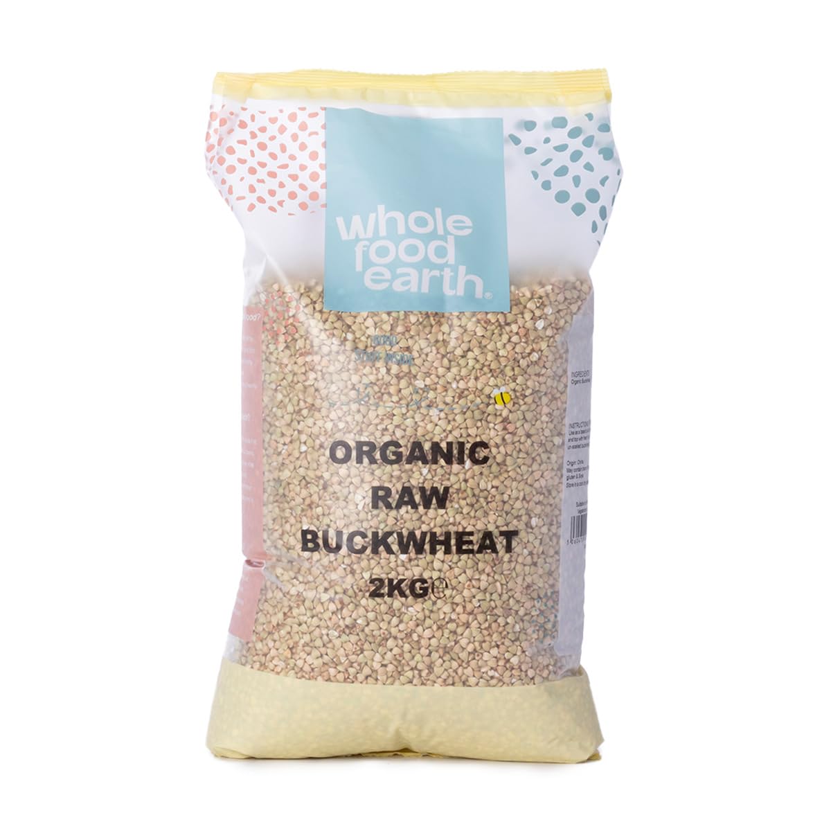 Wholefood Earth Organic Buckwheat ? 2 kg | GMO Free | Vegan | Source of Fibre | Certified Organic