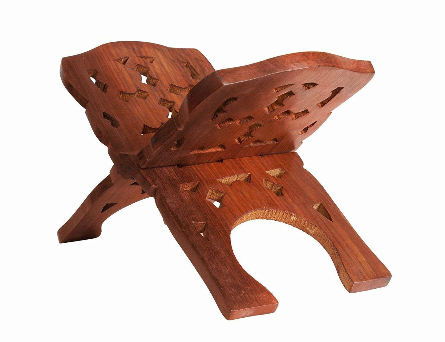 IBLAY Beautifully Hand Carved Quran Holy Geeta Bible Holder Support Folding Religious Prayer Stand Wooden Holy Book Stand