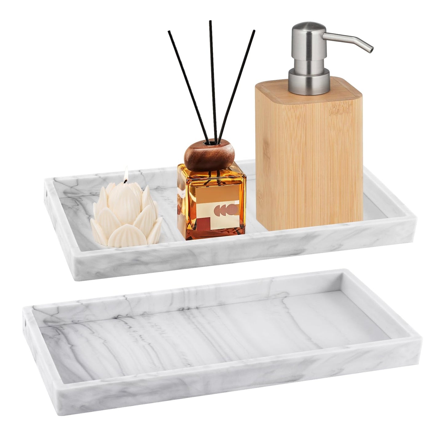 2 Pieces Bathroom Vanity Tray, Trays for Cosmetics