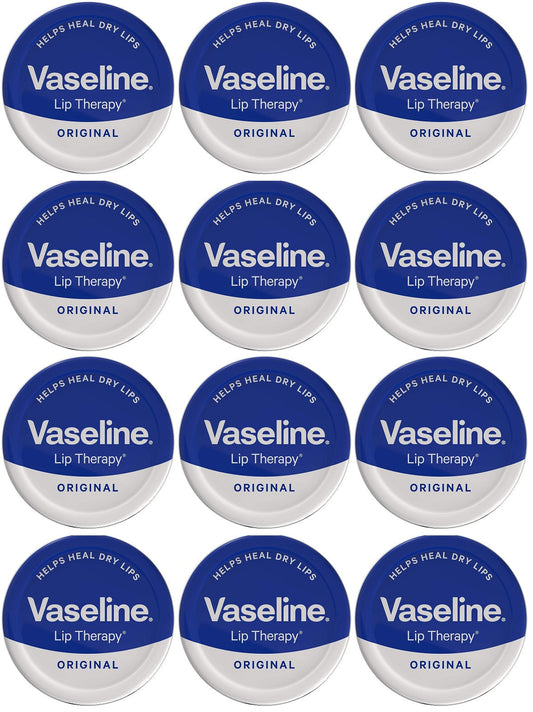 12 x Vaseline Lip Therapy Lip Balm Tin Original 20 G