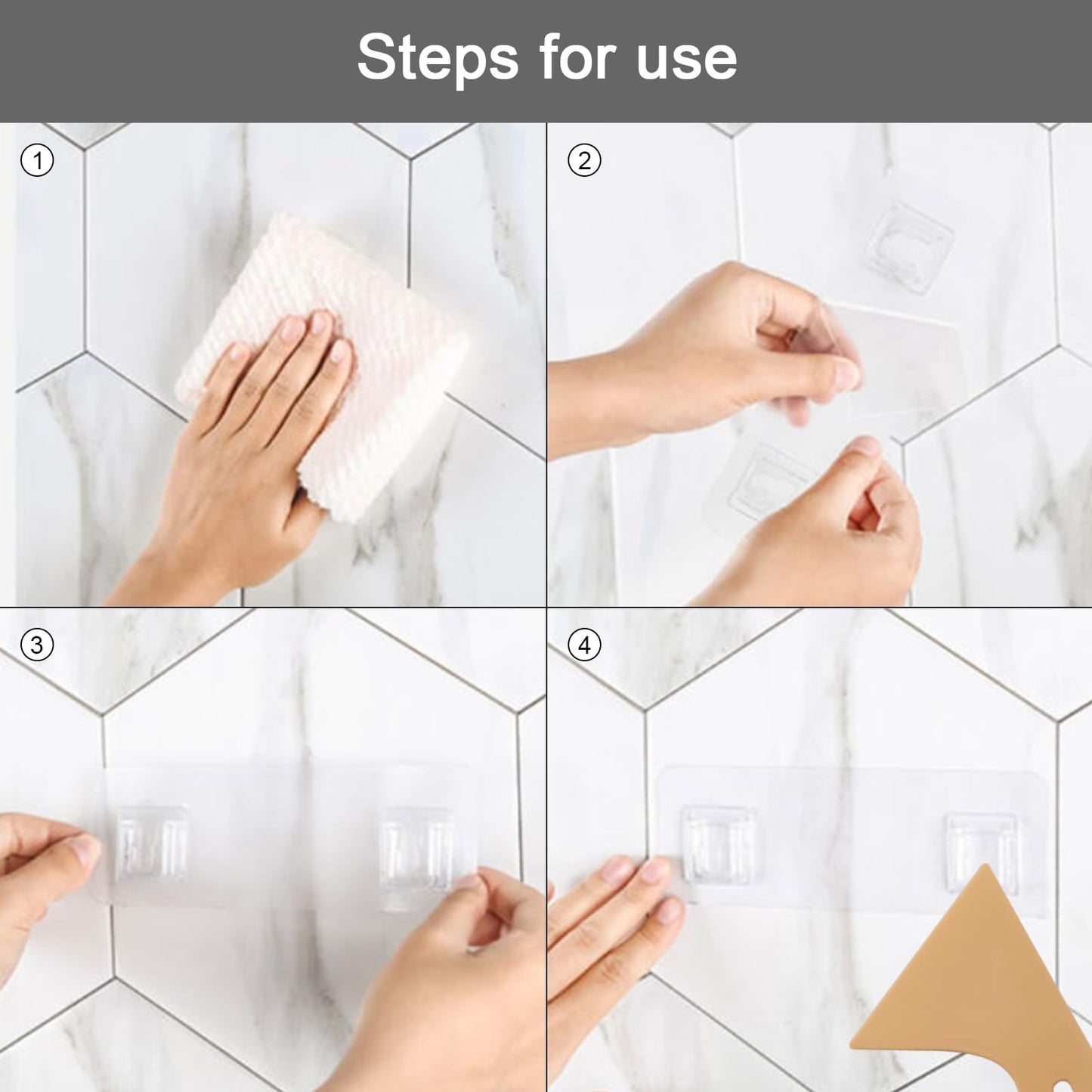 18Pcs Shower Caddy Adhesive Hooks Replacement,Strong Stickers Shower Hook
