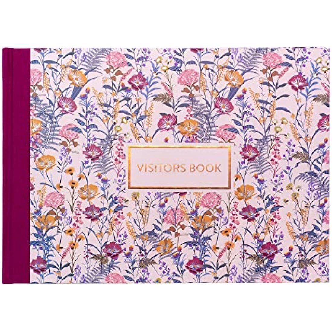 Pukka Pad, Bloom A4 Visitors Book – 96 Pages with 768 Entry Spaces – Includes Record Date, Name, Address, and Comment Fields – 120 GSM Paper – Cream