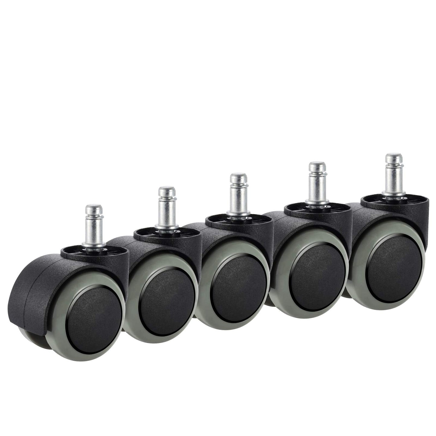 Office Chair Caster Wheels, PChero 5 Packs Furniture Casters, Fit IKEA Chair ONLY (Stem Diameter: 10mm, Stem Length: 22mm) – Heavy Duty 550lbs
